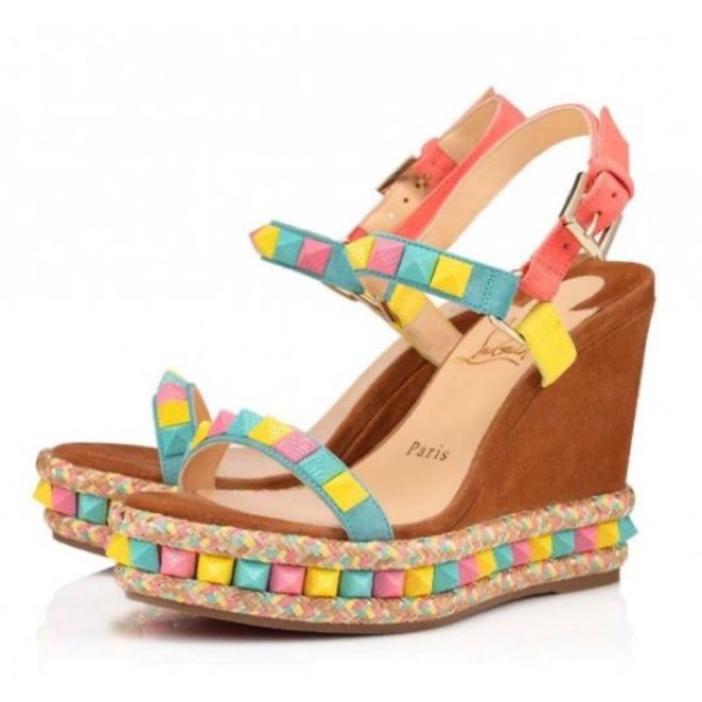 Christian Louboutin Pyraclou Pastel Wedges Size 38